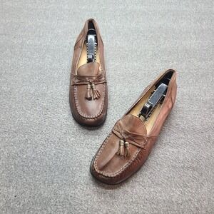 Thom McAn Mens Brown Leather Tassel‎ Loafer Comfort Shoes Size 10W